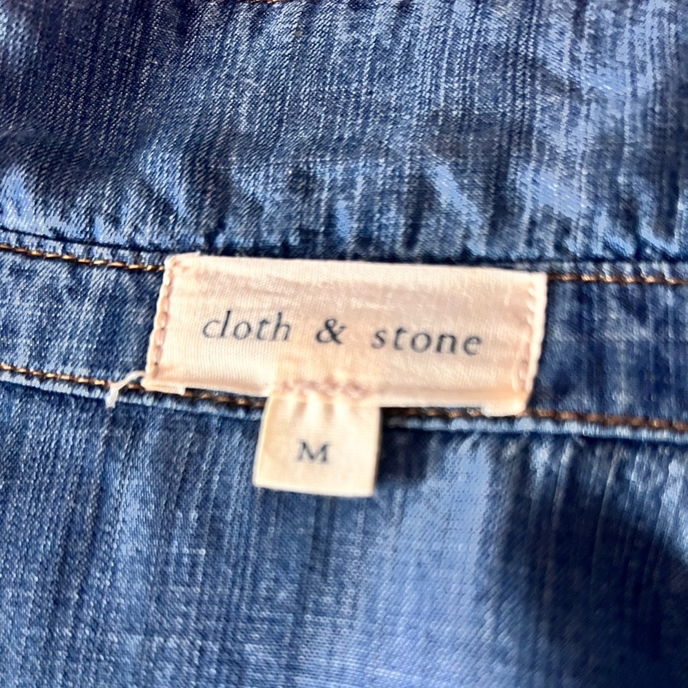 Cloth and Stone Blue Denim Chambray Button-Up Dress Size Medium